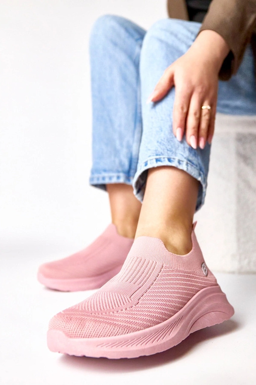 Rosafarbene textile Slip-On...