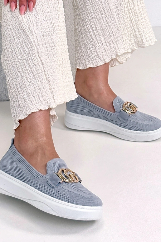 Graue Slip-On-Stoff-Sneaker mit...