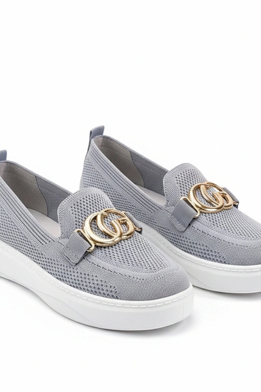 Graue Slip-On-Stoff-Sneaker mit...