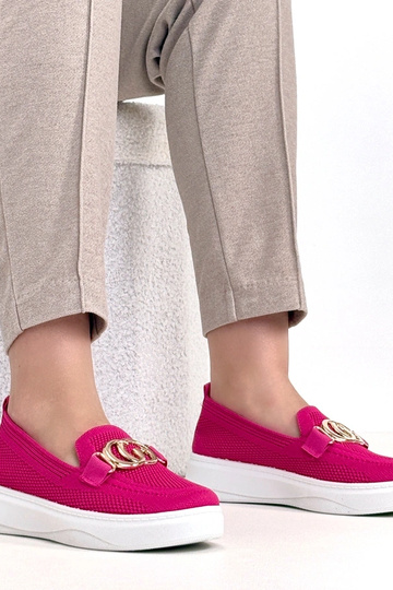 Rosa Slip-On-Stoff-Sneaker mit Schnalle Catherine