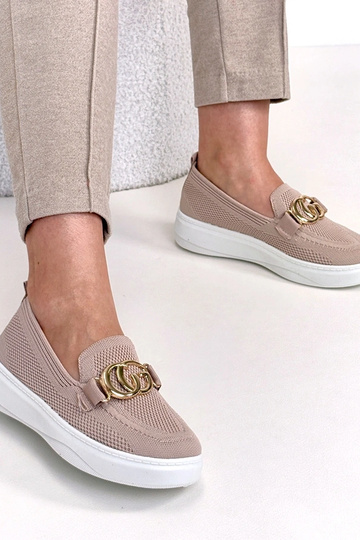 Rosa Slip-On-Stoff-Sneaker mit Schnalle Catherine 2