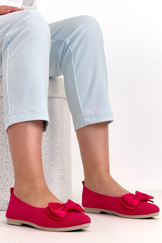 Rosa Wildleder-Ballerinas mit...