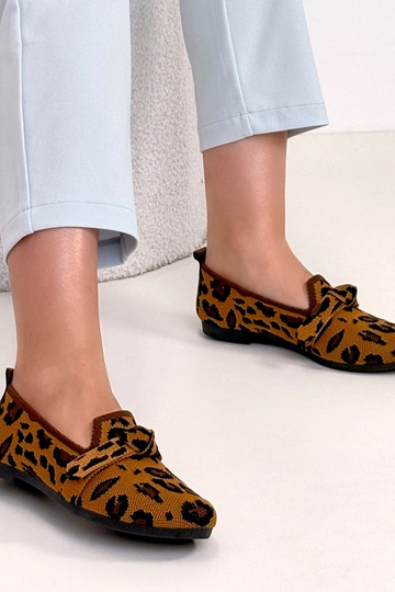 Leopardenmuster-Wildleder-Ballerinas mit Schnürung Serenity 2
