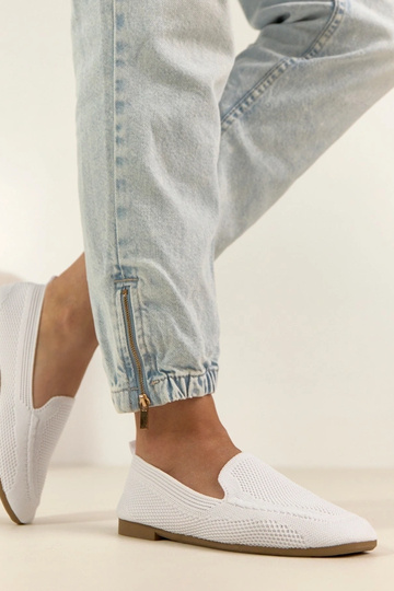 Weiße Stoff-Mokassins Addison 2