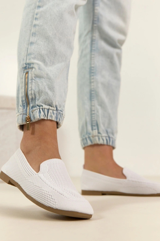 Weiße Stoff-Mokassins Addison