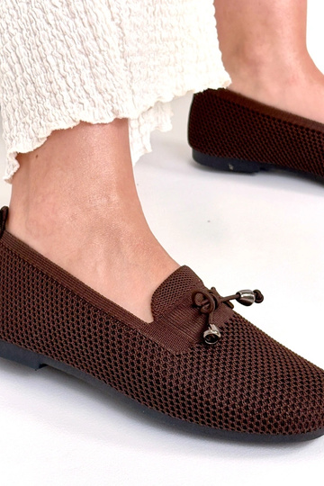 Braune Stoff-Mokassins mit... 2