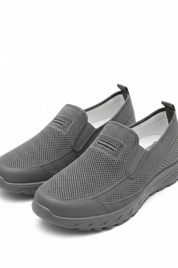 Graue Herren-Sportschuhe ohne Schnürsenkel Sebastian