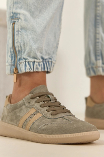 Khaki Leder-Sportschuhe Filippo 2