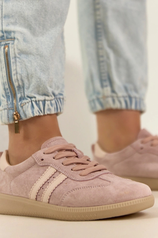 Rosa Leder-Sportschuhe Filippo