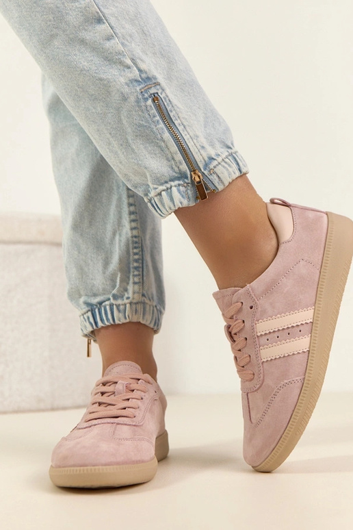 Rosa Leder-Sportschuhe Filippo