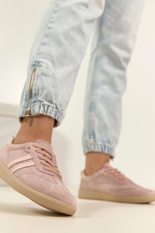 Rosa Leder-Sportschuhe Filippo