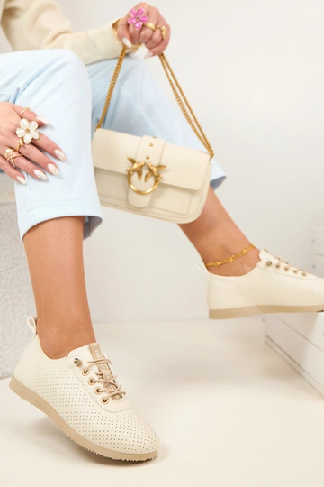 Beige durchbrochene leichte...