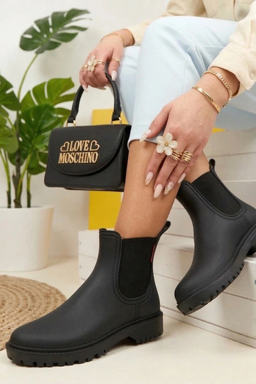 Schwarze Gummistiefel Alba