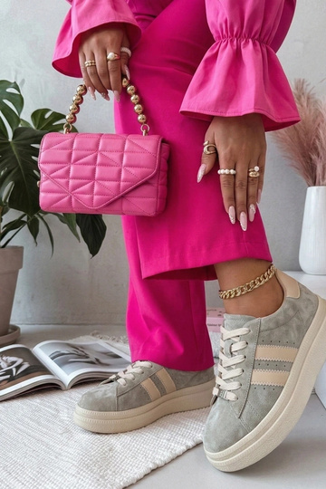 Graue Leder-Schuhe mit Plateau Filippo 2