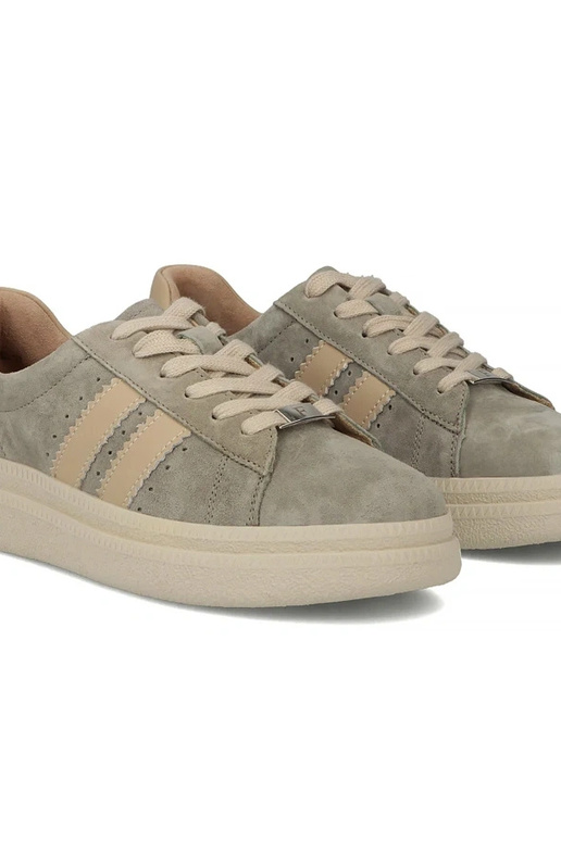 Graue Leder-Schuhe mit Plateau Filippo