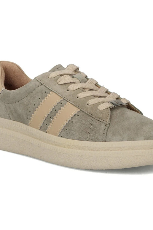 Graue Leder-Schuhe mit Plateau Filippo