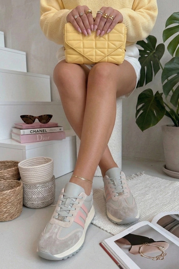 Graue Leder-Schuhe mit Plateau Filippo 2