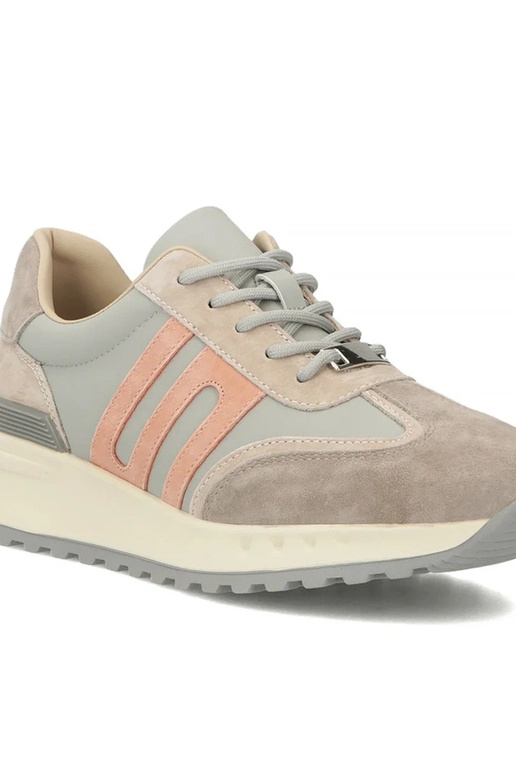 Graue Leder-Schuhe mit Plateau Filippo