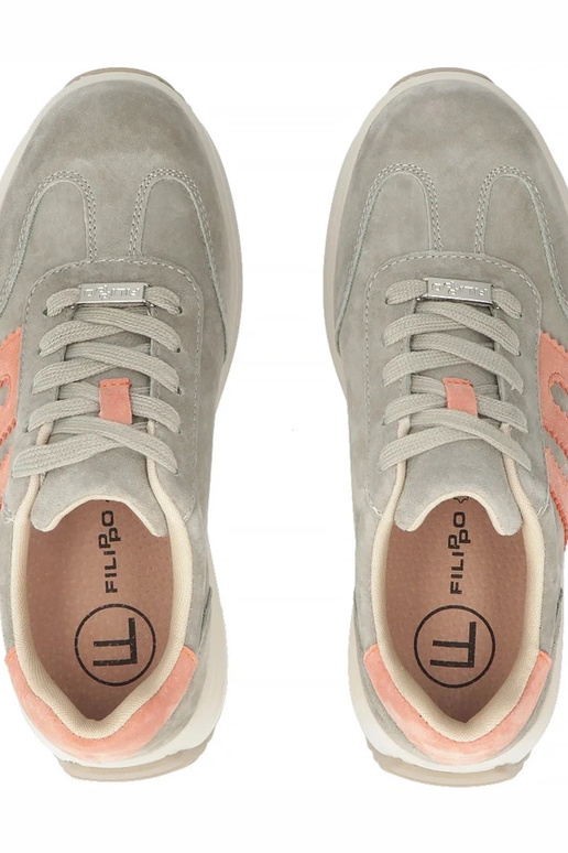 Graue Leder-Schuhe mit Plateau Filippo