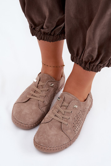 Damen-Schuhe aus natürlichem Wildleder in braun Feliva
