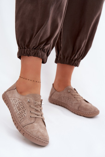Damen-Schuhe aus natürlichem Wildleder in braun Feliva 2