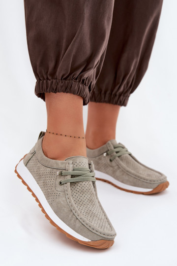 Schuhe FemininErmöglichtturalnego aus INildlederu grüne Farbe Amela 2