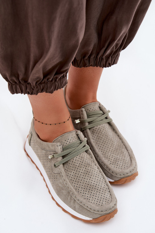 Schuhe FemininErmöglichtturalnego aus INildlederu grüne Farbe Amela