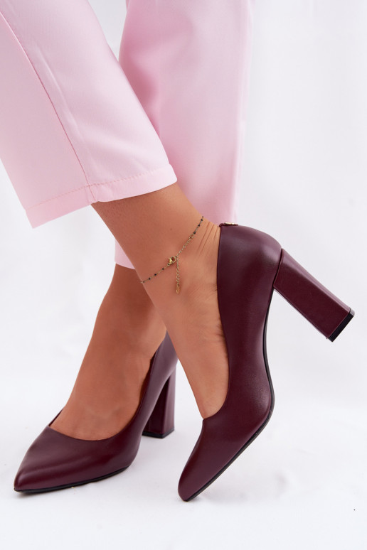 Schuhe mit Absätzen aus Öko-Leder Sergio Leone PB216 Burgund