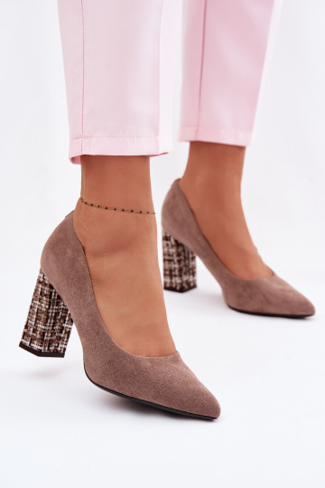 INildlederschuhe mit stylischem Absatz Sergio Leone PB216 braune Farbe 2