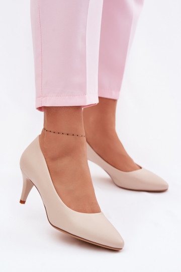 Schuhe aus Öko-Leder Sergio Leone 1379 elfenbeinfarbe 2