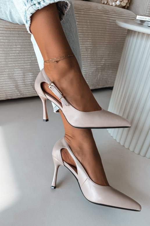 High Heels mit Ausschnitten und Schnallen Vinceza 62288 grau