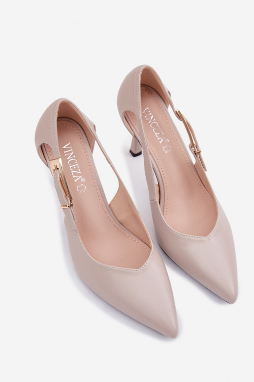 High Heels mit Ausschnitten und Schnallen Vinceza 62288 grau