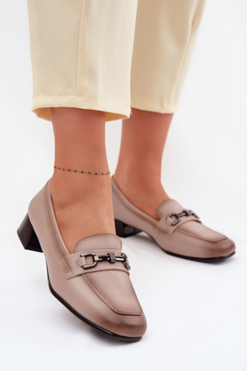 Lederstiefel mit Blockabsatz und Ornamenten Vinceza 39978 in Sandfarbe