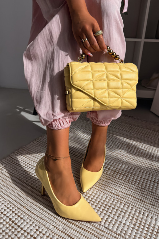 Klassische Lack-High-HeelsImitacji Skóry gelbe Farbe Odira