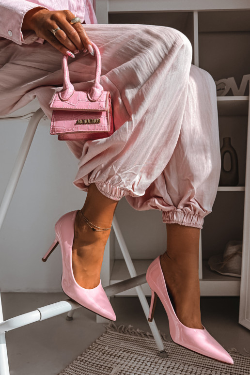 Klassische Lack-High-HeelsImitacji Skóry pinke Farbe Odira