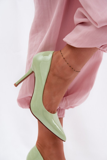 Klassische lackierte High Heels in Grün aus Kunstleder Odira 2