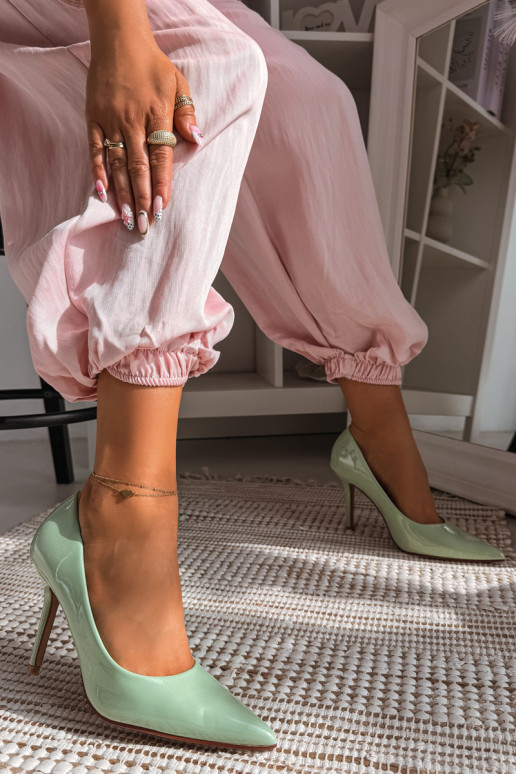 Klassische Lack-High-HeelsImitacji Skóry grüne Farbe Odira