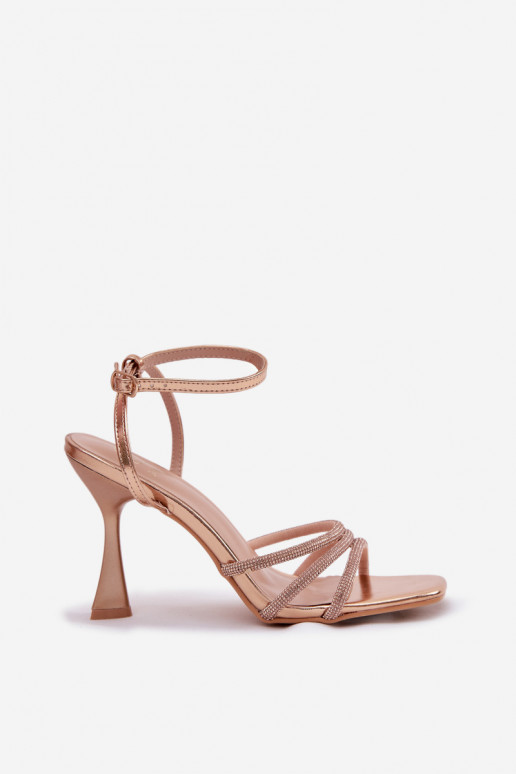 Damensandalen mit Absätzen Ze Zdobionymi Paskami Szampańskie Gedira