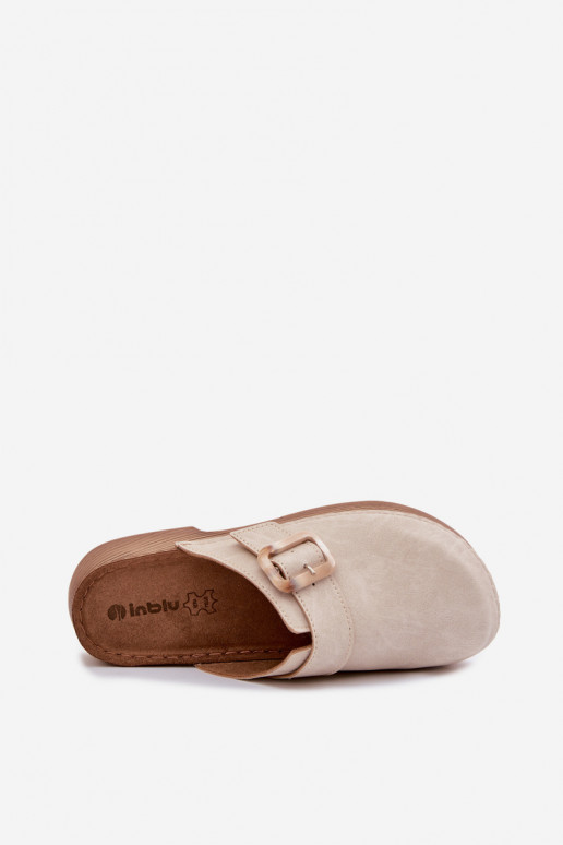 Hausschuhe Verstopfungen Feminin mit Schnallen Inblu TF000003 elfenbeinfarbe