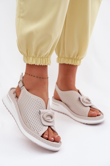 Damen-Sandaletten mit dekorativen Details Deliva grau 2