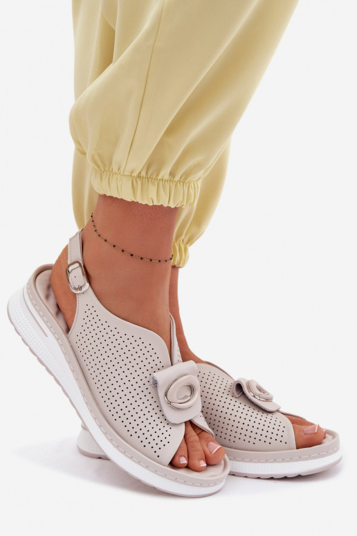 Damensandalen Feminin Mit Dekorationen Detalem graue Farbe Deliva