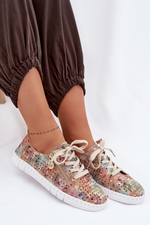 mit durchbrochenen Elementen SchuheErmöglichtturalnego aus INildlederu Verschiedene Farben Kamelia