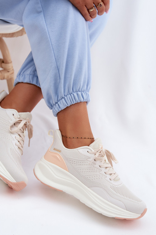 Turnschuhe Feminin mit einer Plattform Beige Gelirae