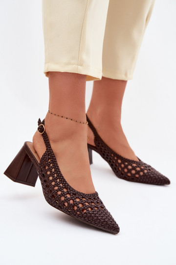 Kedira schokoladenfarbene High Heels mit Mustern für Damen