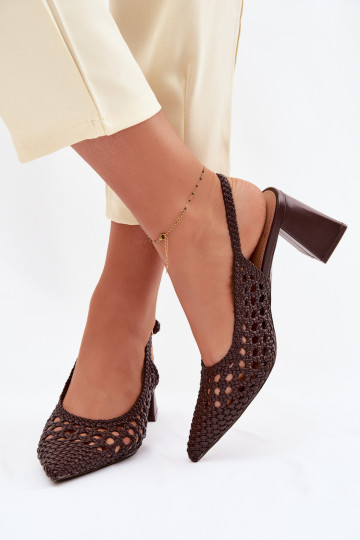 Kedira schokoladenfarbene High Heels mit Mustern für Damen 2