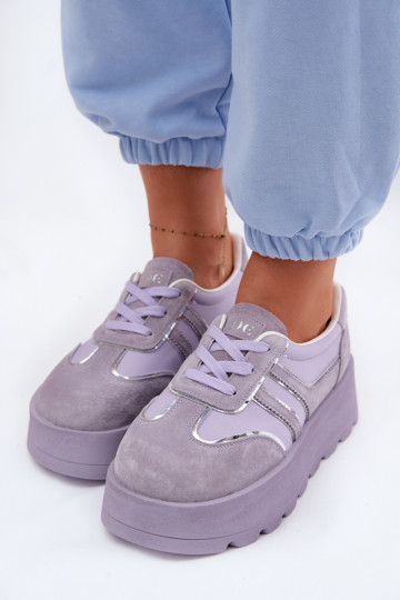 GOE TT2N4054 violette Wildlederschuhe für Damen mit Plattform