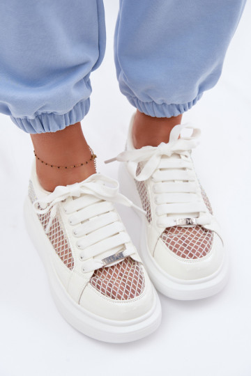 GOE TT2N4010 weiße Lederschuhe für Damen mit Dekoration