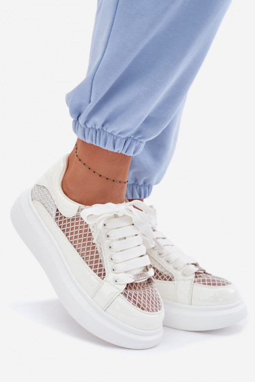 Haut Sneakers Stilvollllschuhe Feminin Mit Dekoration GOE TT2N4010 Zueiße Farbe