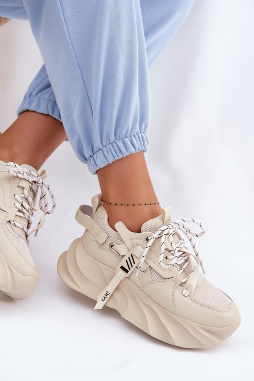 Haut Sneakers Stilvollllschuhe Feminin GOE TT2N4012 Beige