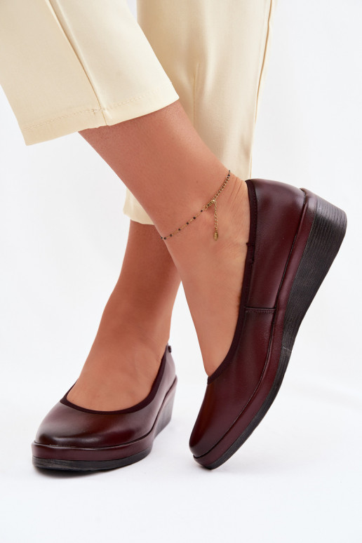 Haut Schuhe Feminin mit einer Plattform Vinceza 39987 Burgund